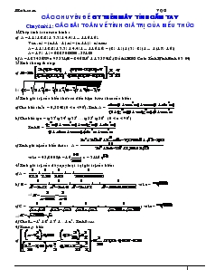 Chuyên đề 1: Các bài toán về tính giá trị của biểu thức