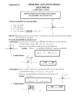 Chuyên đề 14: Hình học giải tích trong mặt phẳng