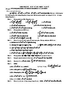 Chuyên đề : Bất đẳng thức đại số (tiếp)