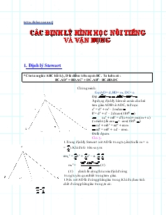 Chuyên đề Các định lý hình học nổi tiếng và vận dụng