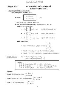 Chuyên đề Hệ phương trình đại số
