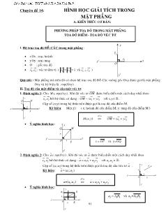 Chuyên đề Hình học giải tích trong mặt phẳng