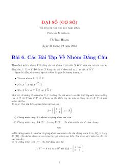 Đại số cơ sở - Bài 6: Các bài tập về nhóm đẳng cấu