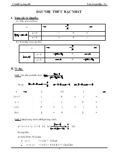 Dấu nhị thức bậc nhất