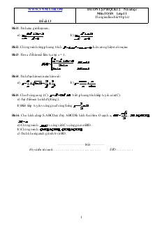 Đề 13 ôn tập học kì 2 – năm học môn toán lớp 11 thời gian làm bài 90 phút