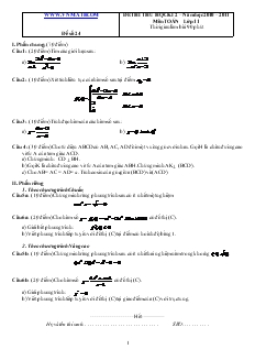 Đề 24 thi thử học kì 2 – năm học 2010 – 2011 môn toán lớp 11 thời gian làm bài 90 phút