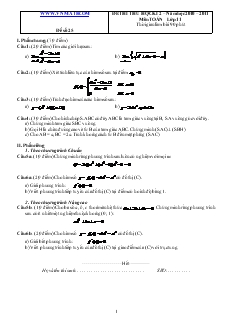 Đề 25 thi thử học kì 2 – năm học 2010 – 2011 môn toán lớp 11 thời gian làm bài 90 phút