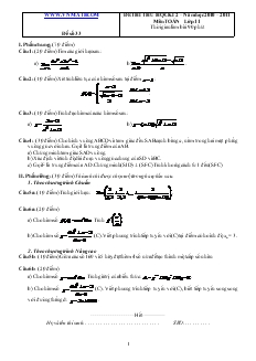 Đề 33 thi thử học kì 2 – năm học 2010 – 2011 môn toán lớp 11 thời gian làm bài 90 phút