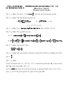 Đề 4 kiểm tra học kỳ II năm học 2009 - 2010 môn: toán - lớp 10