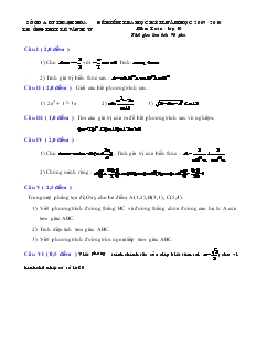Đề 5 kiểm tra học kỳ II năm học 2009 - 2010 môn: toán - lớp 10