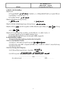 Đề 5 thi học kì 1 môn toán lớp 10 thời gian làm bài 90 phút