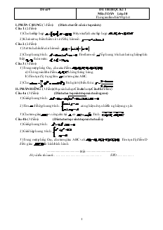 Đề 9 thi học kì 1 môn toán lớp 10 thời gian làm bài 90 phút
