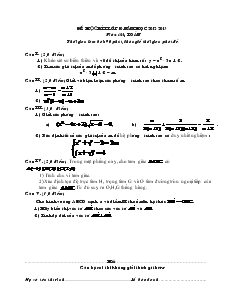Đề học kì I lớp 10 năm học 2012-2013 môn thi: toán