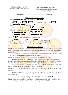 Đề kiểm hết chương I chương trình đại số 10 nâng cao thời gian: 45 phút