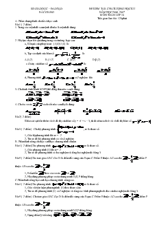 Đề kiểm tar chất lượng học kì I năm học 2006- 2007 môn: toán lớp 10