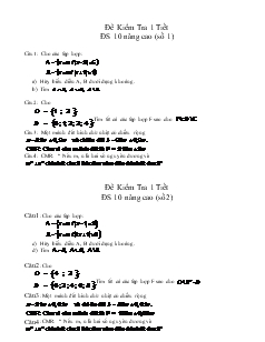 Đề kiểm tra 1 tiết Đại số 10 nâng cao (số 1)