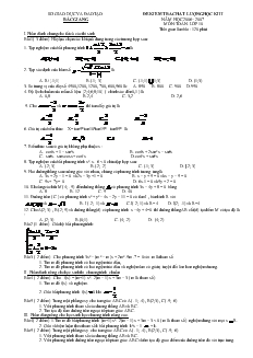 Đề kiểm tra chất lượng học kì 2 năm học 2006 – 2007 môn: toán. lớp 10