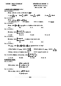 Đề kiểm tra chương I môn: Toán 10 năm học 2007 - 2008