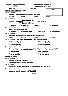 Đề kiểm tra chương I môn: Toán 10 trường THPT Vân Nham