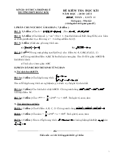 Đề kiểm tra học kì I năm học : 2010 - 2011 môn: toán - khối 10