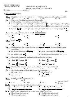Đề kiểm tra học kì II lớp 10 môn: toán