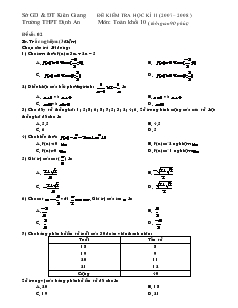 Đề kiểm tra học kì II (năm 2007 – 2008 ) môn: Toán khối 10 trường THPT Định An