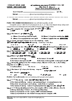 Đề kiểm tra học kỳ I năm học 2006 - 2007 môn: Toán 10 trường THPT Trần Phú