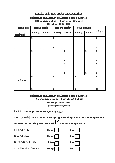 Đề kiểm tra môn toán học kỳ 1 lớp 10