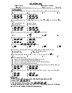 Đề kiểm tra môn : toán thời gian : 45 phút