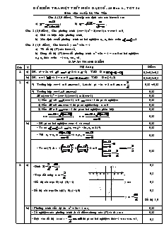 Đề kiểm tra một tiết môn đại số lớp 10