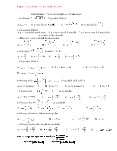 Đề kiểm tra trắc nghiệm Đại số chương 1