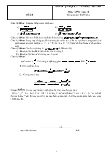 Đề ôn tập học kì 2 – Năm học 2012 - 2013 môn Toán lớp 10 - Đề số 4