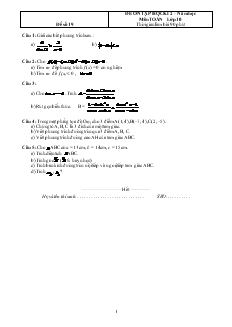 Đề ôn tập học kì 2 – Năm học môn Toán lớp 10 - Đề số 19