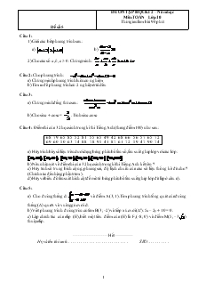 Đề ôn tập học kì 2 – Năm học môn Toán lớp 10 - Đề số 5