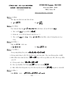 Đề thi chất lượng học kì I năm học 2009 – 2010 môn: toán 10