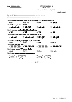 Đề thi chương I môn Toán - Mã đề thi 001