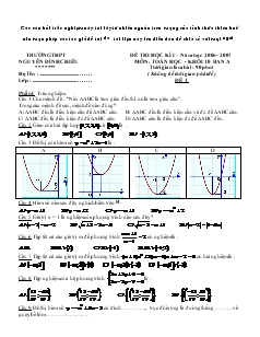 Đề thi học kì I – Năm học 2006 - 2007 môn: Toán học