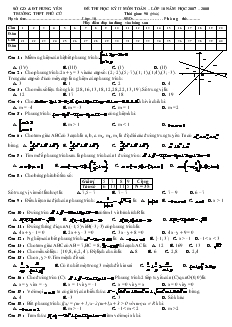 Đề thi học kỳ II môn toán – lớp 10 năm học 2007 – 2008  thời gian: 90 (phút)