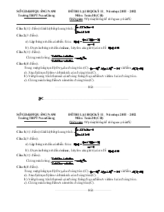 Đề thi lại học kỳ 2 năm học: 2011 – 2012 môn: toán 10