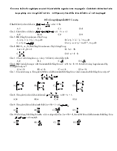 Đề trắc nghiệm phần bất đẳng thức Cauchy