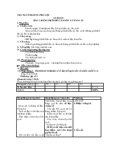 Giáo án Bài 1: Bảng phân bố tần số và tần suất