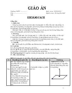 Giáo án Đại số 10 - Bài: Khoảng cách