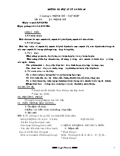 Giáo án Đaị số 10 cơ bản