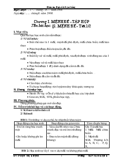 Giáo án Đại số 10 (cơ bản)