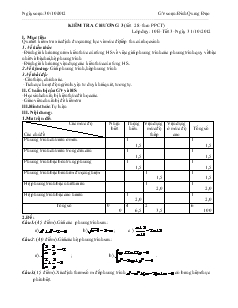 Giáo án Đại số 10 - Kiểm tra chương 3