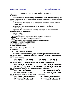 Giáo án Đại số 10 nâng cao - Tiết 13: Kiểm Tra Viết Chương 1
