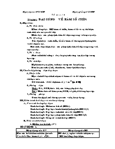 Giáo án Đại số 10 nâng cao - Tiết 16: Đại Cương Về Hàm Số (tiếp)