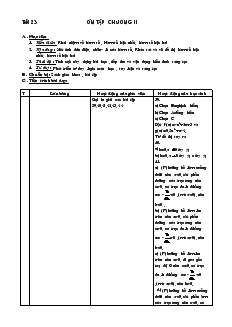 Giáo án Đại số 10 nâng cao - Tiết 23: Ôn Tập Chương II