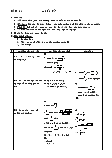 Giáo án Đại số 10 nâng cao - Tiết 28- 29: Luyện Tập
