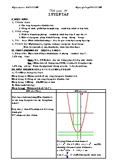 Giáo án Đại số 10 nâng cao - Tiết 29: Luyện Tập